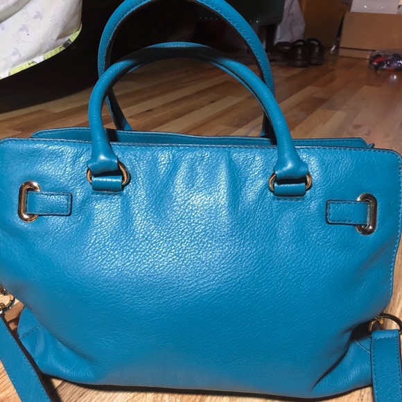 Michael Kors Teal Hamilton Satchel Bag - Picture 3 of 15